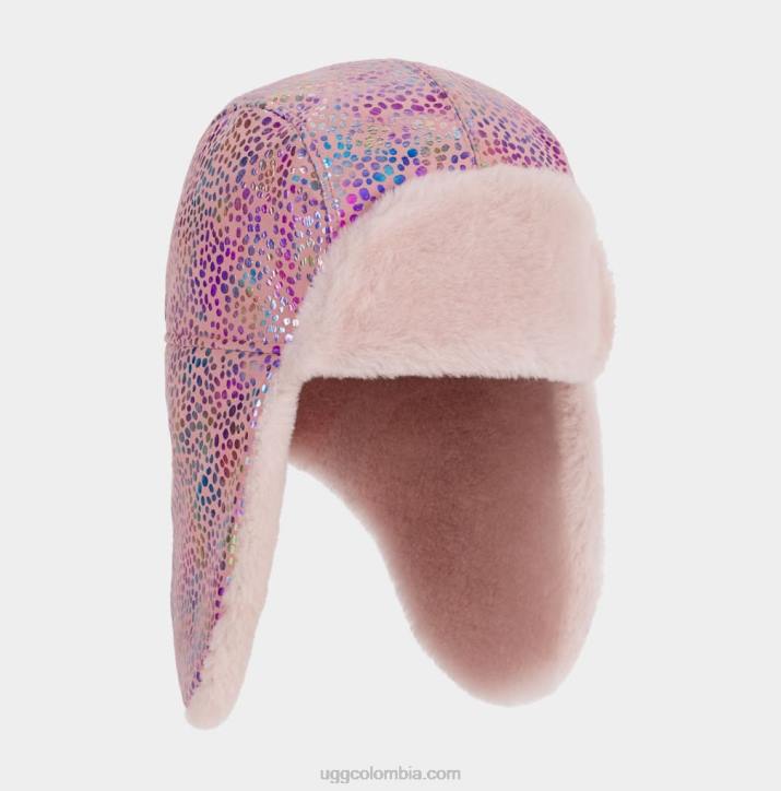 cazadora de piel de oveja con puntos brillantes brillo punto rosa niños UGG 4VBT1784