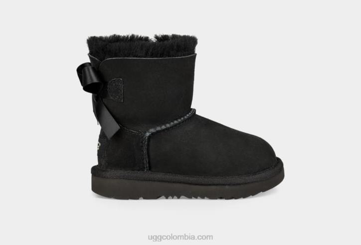 bota mini bailey bow ii negro niños pequeños UGG 4VBT315