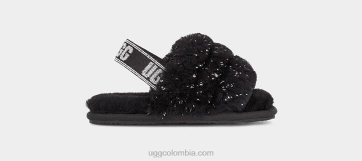 pelusa sí brillo metálico negro niños pequeños UGG 4VBT1995