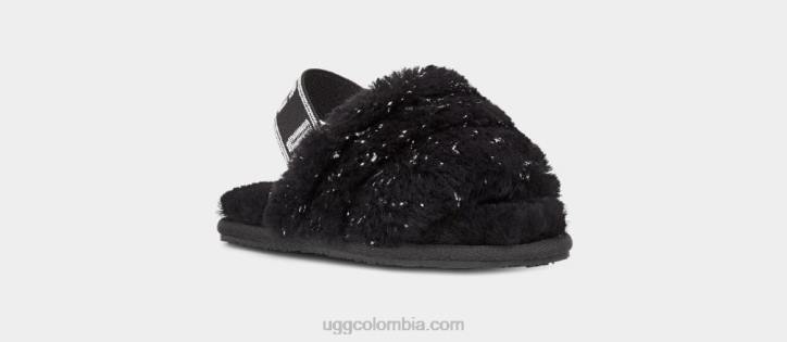 pelusa sí brillo metálico negro niños pequeños UGG 4VBT1995